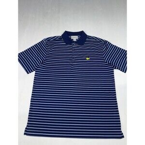 Masters Performance Polo Shirt Men’s M Blue White Striped Golf Augusta National